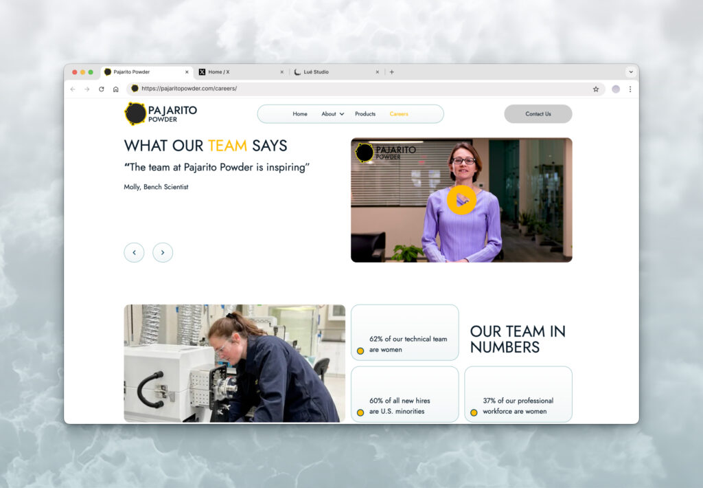 Careers page Pajarito Powder Website Redesign by Noventum
